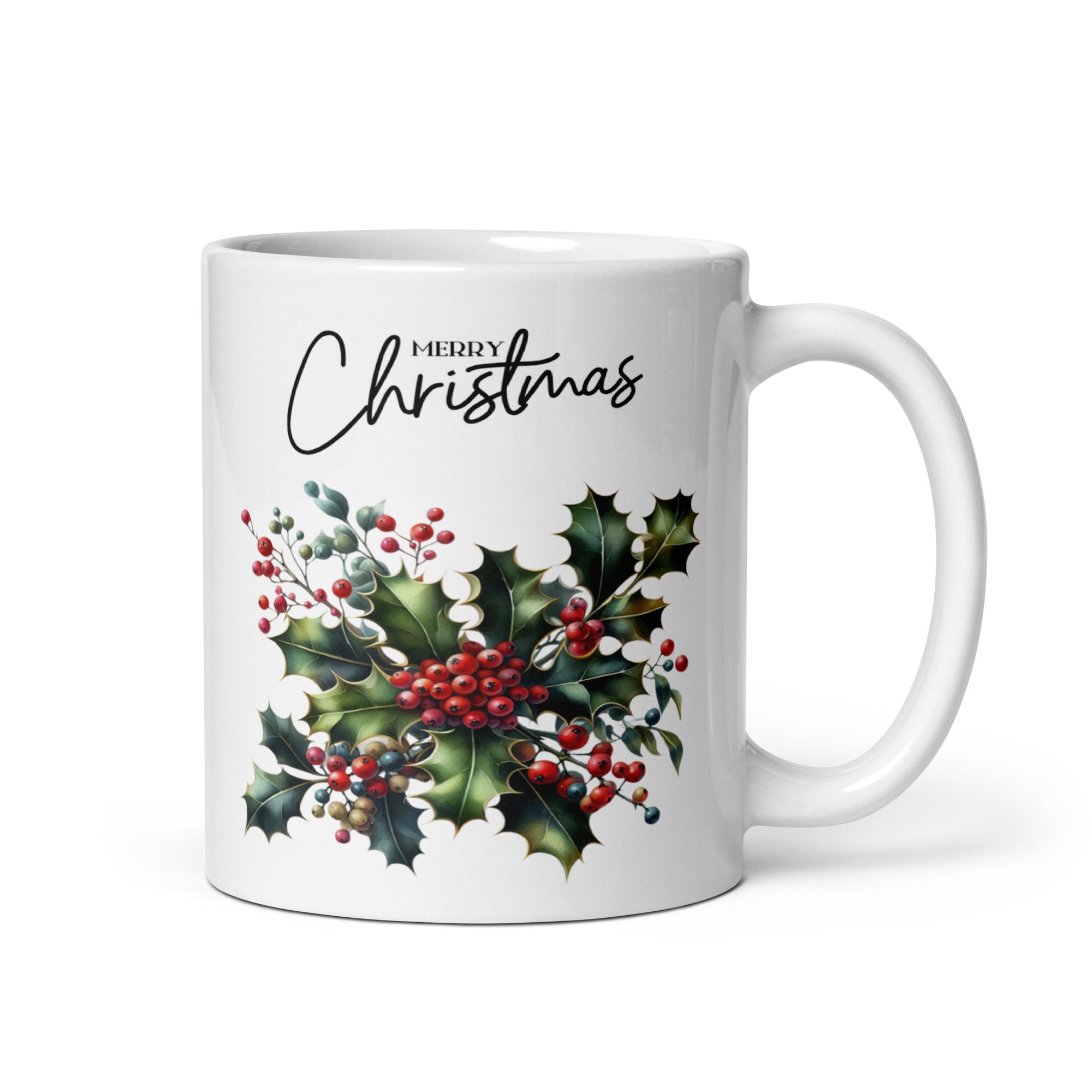 Mistletoe Merry Christmas White glossy mug-Phoenix Styles