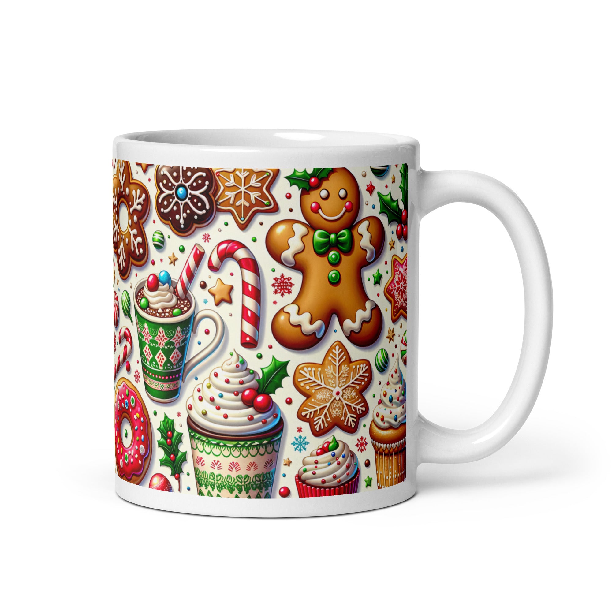 Christmas Gingerbread White glossy mug-Phoenix Styles