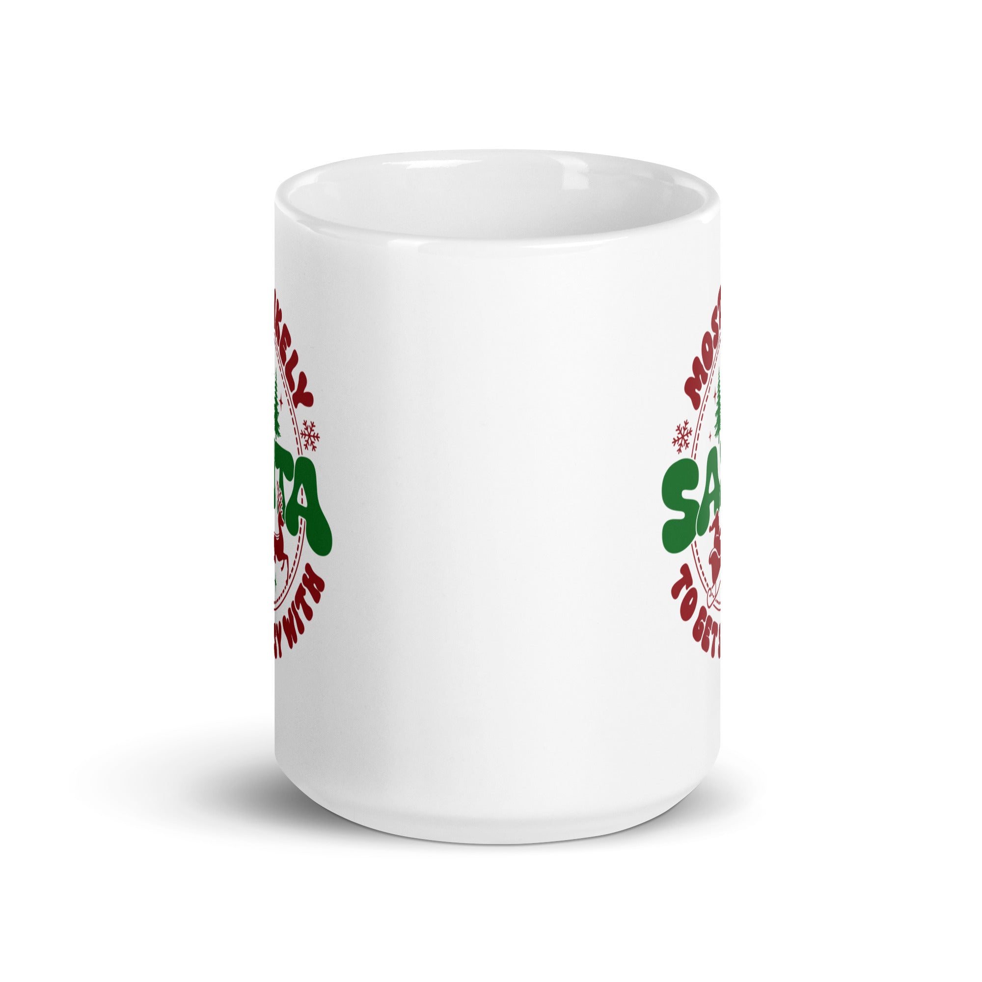 Most Likely To Get Sassy With Santa White glossy mug-Phoenix Styles