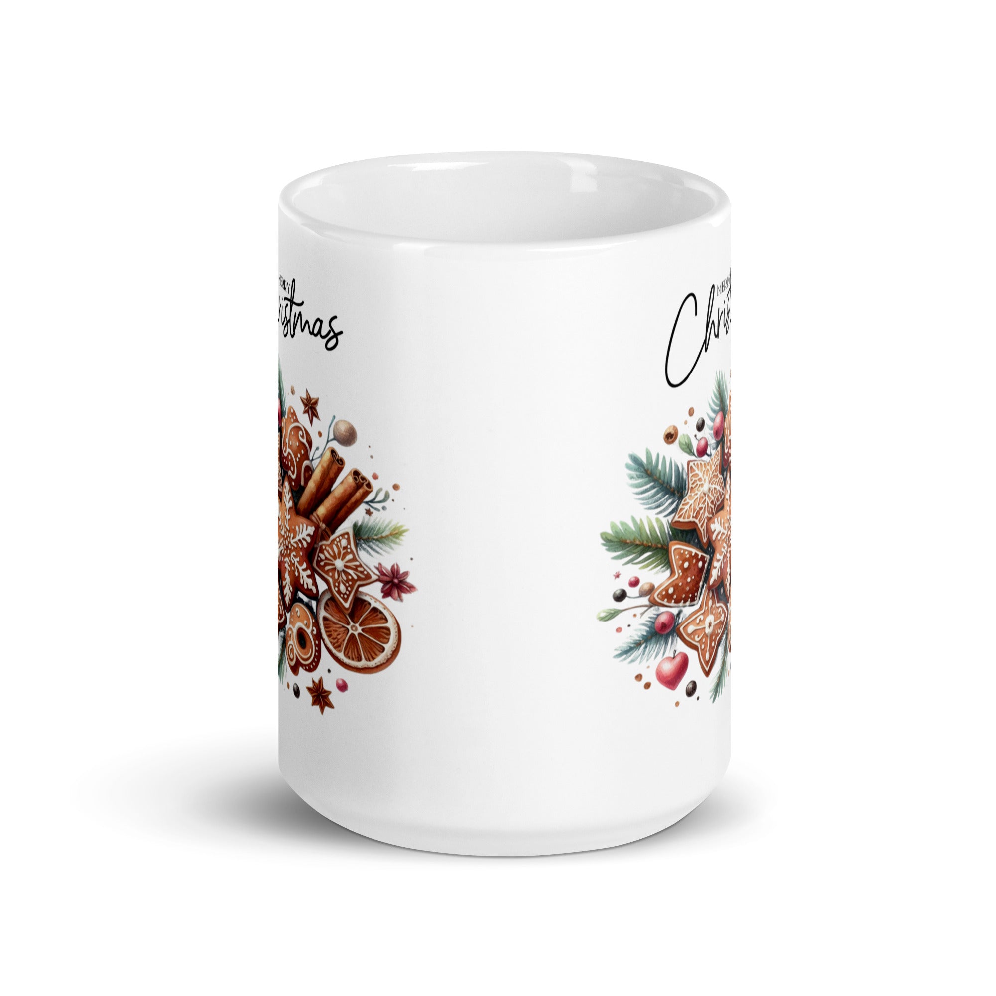 Gingerbread Merry Christmas White glossy mug-Phoenix Styles