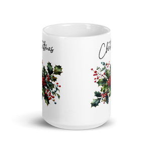 Mistletoe Merry Christmas White glossy mug-Phoenix Styles