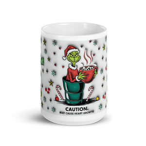 Caution: May Cause Heart Growth White glossy mug-Phoenix Styles