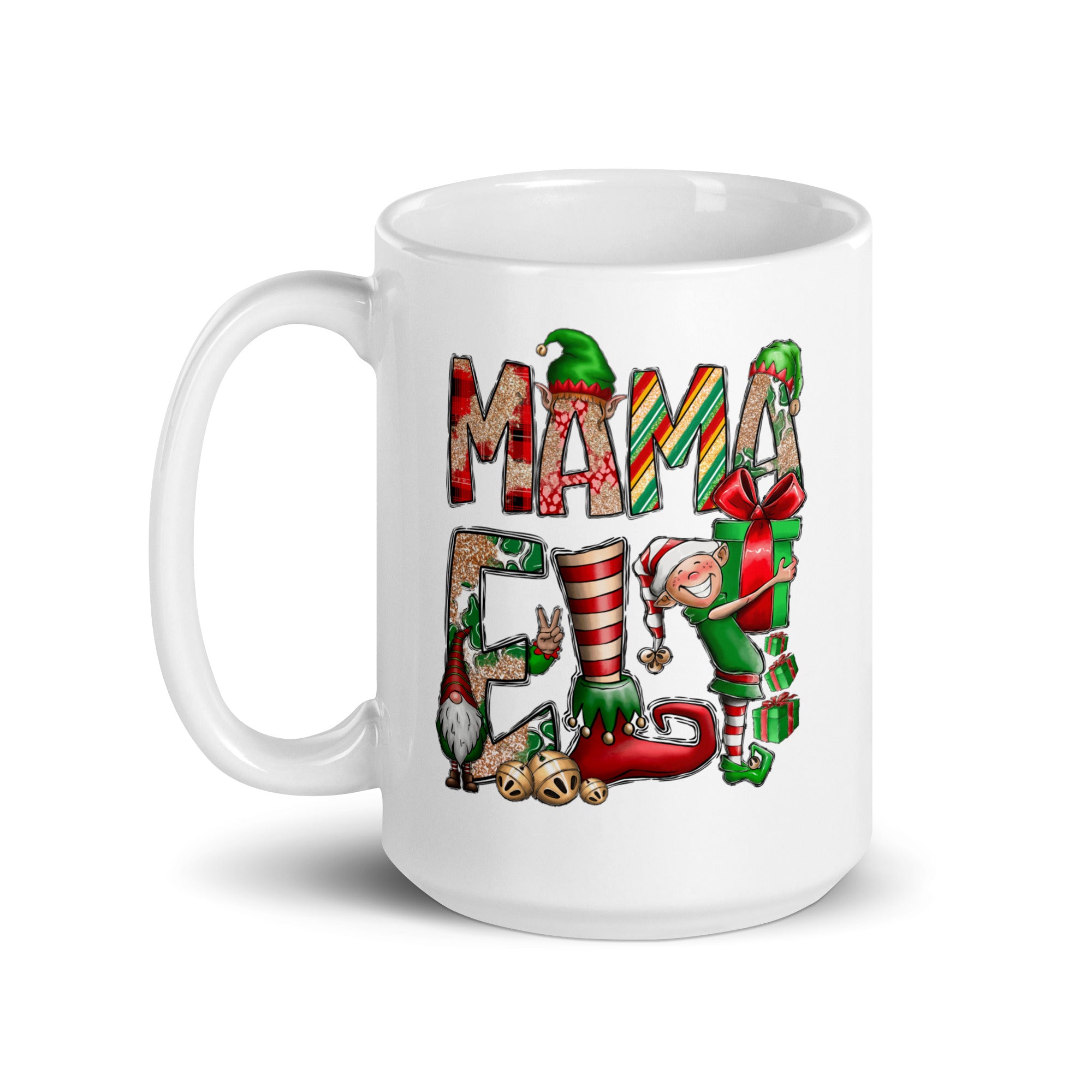 Mama Elf White glossy mug-Phoenix Styles