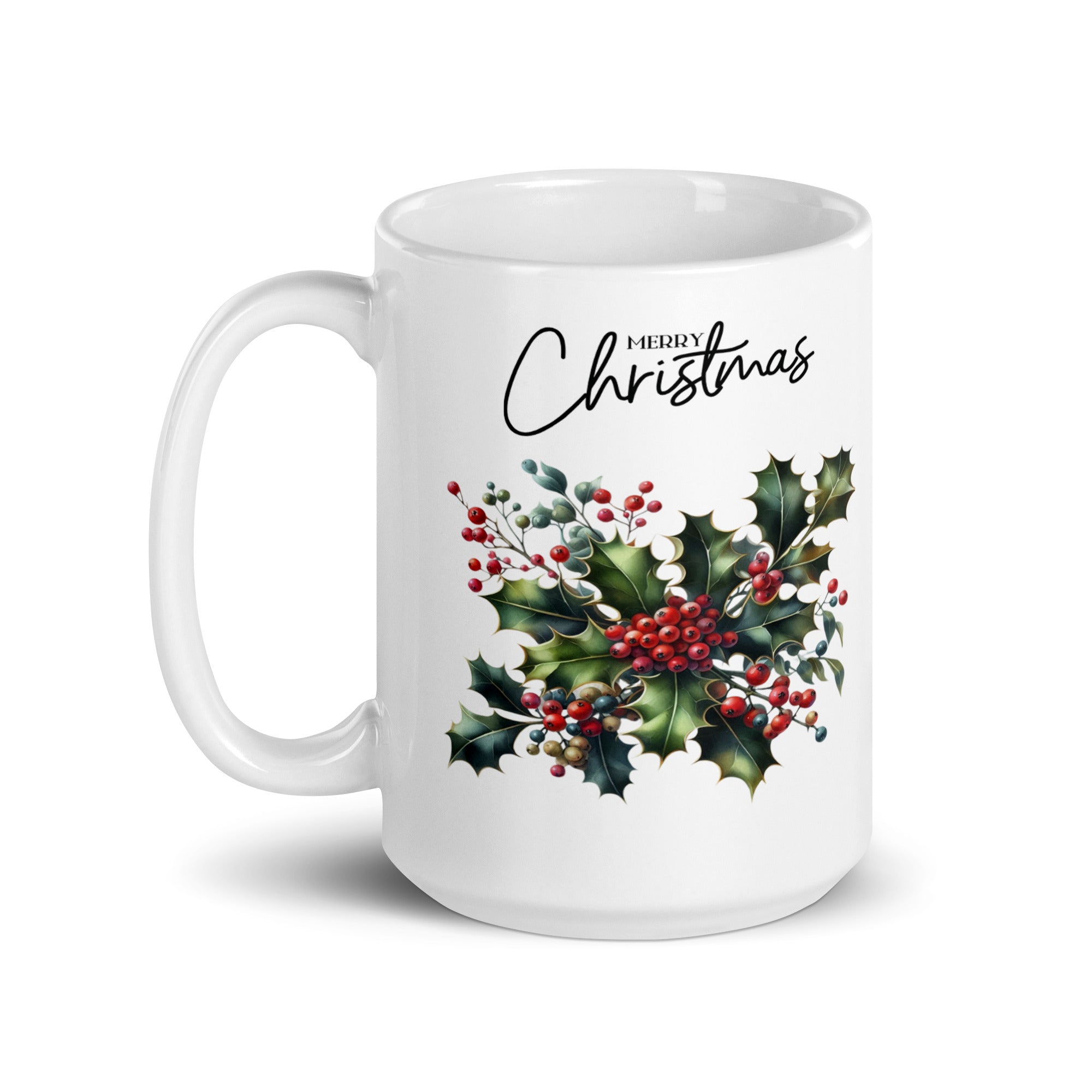 Mistletoe Merry Christmas White glossy mug-Phoenix Styles