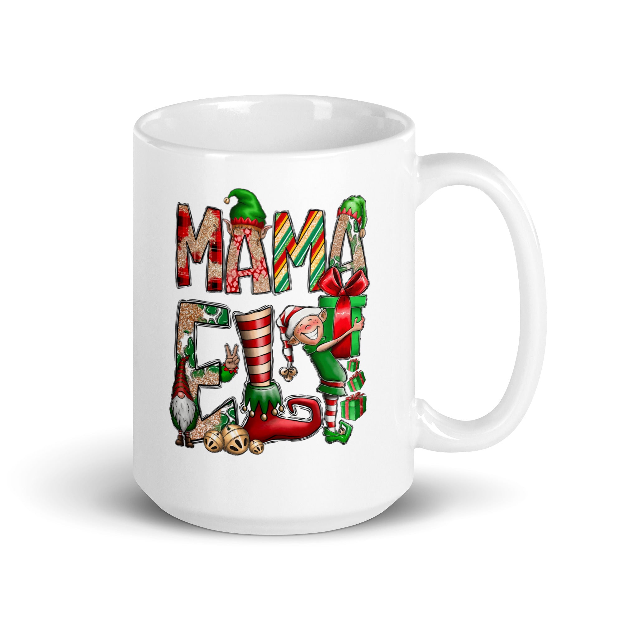 Mama Elf White glossy mug-Phoenix Styles