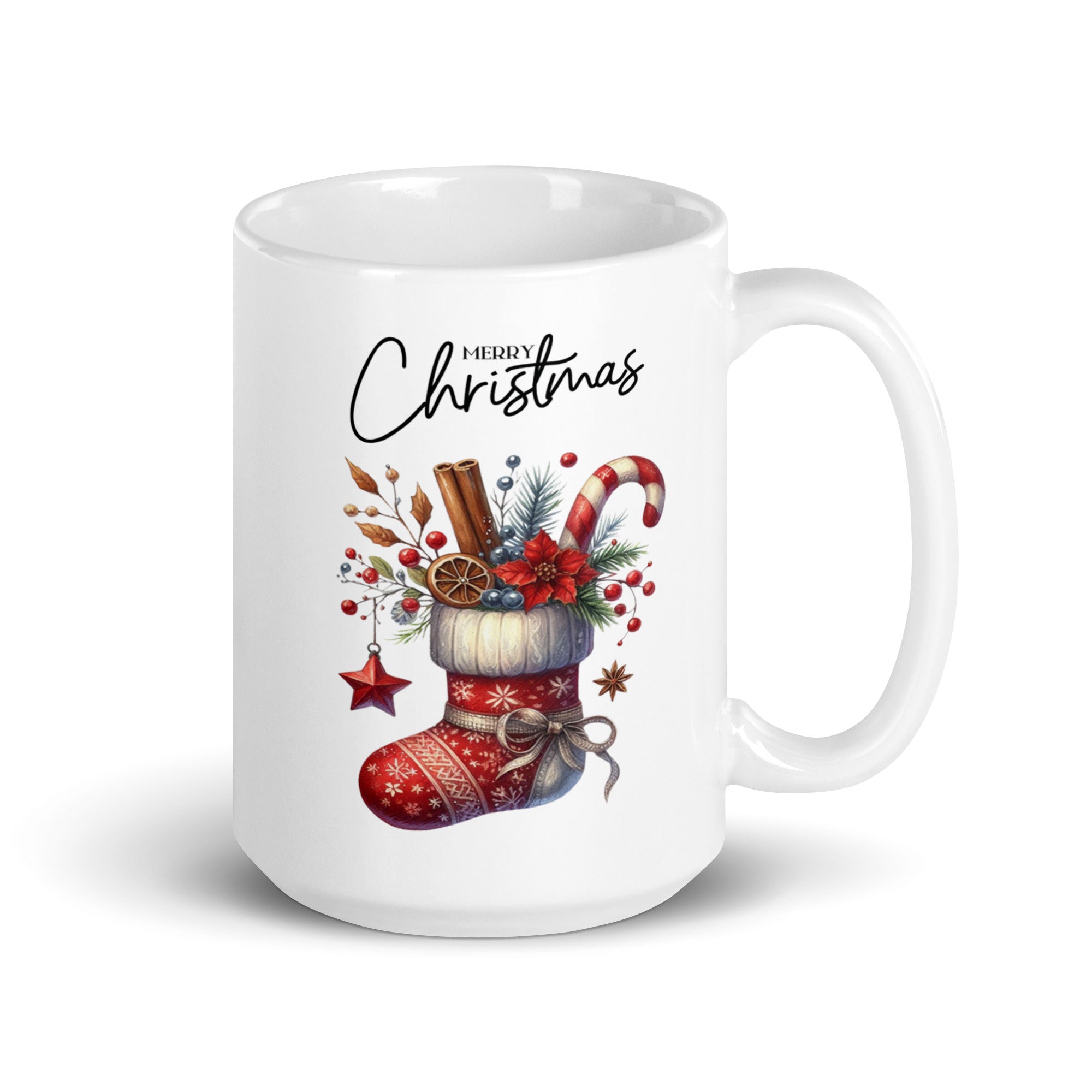 Merry Christmas White glossy mug-Phoenix Styles