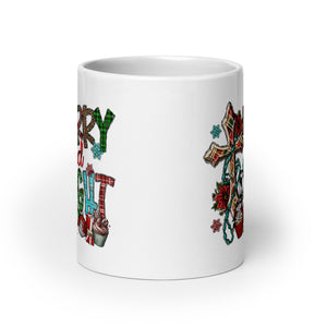 Merry and Bright White glossy mug-Phoenix Styles