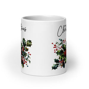 Mistletoe Merry Christmas White glossy mug-Phoenix Styles