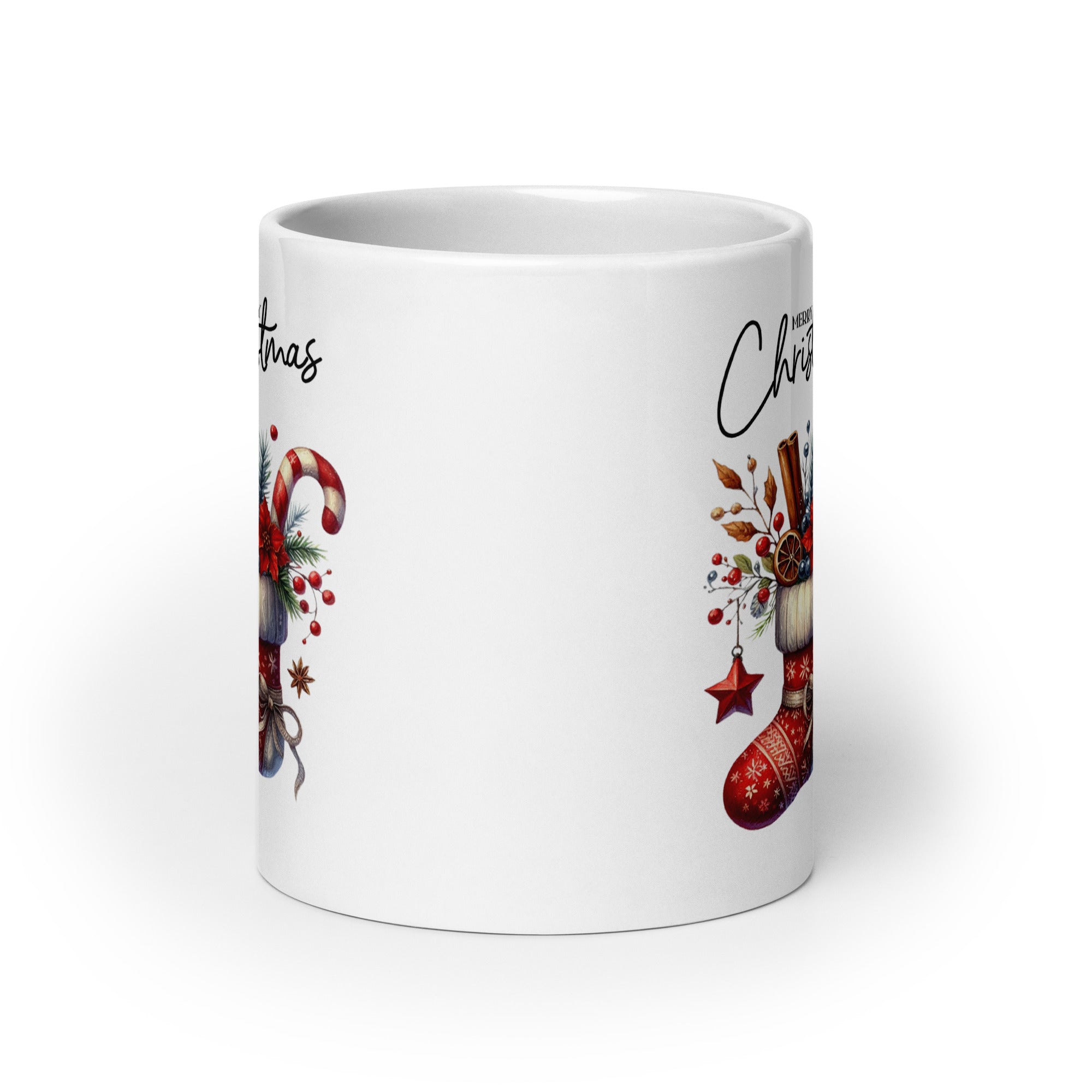 Merry Christmas White glossy mug-Phoenix Styles