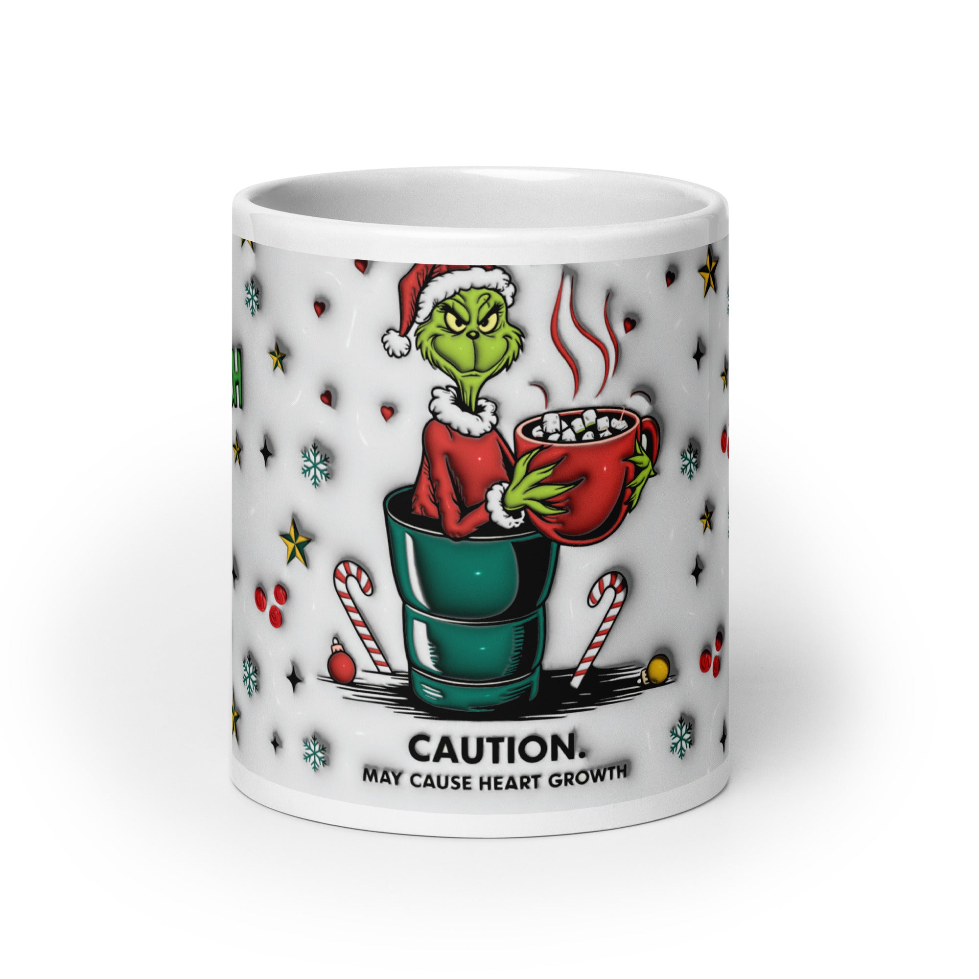 Caution: May Cause Heart Growth White glossy mug-Phoenix Styles