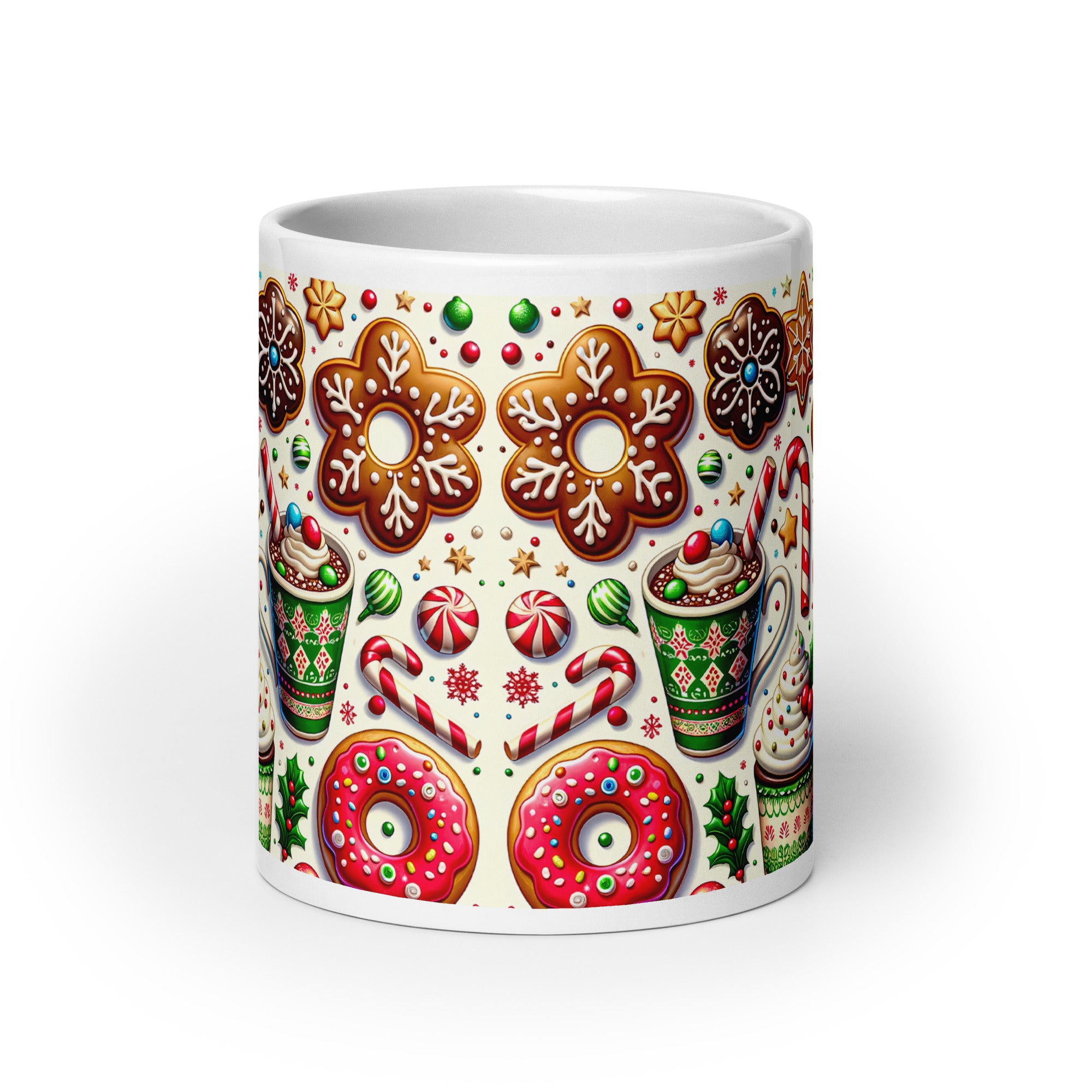 Christmas Gingerbread White glossy mug-Phoenix Styles