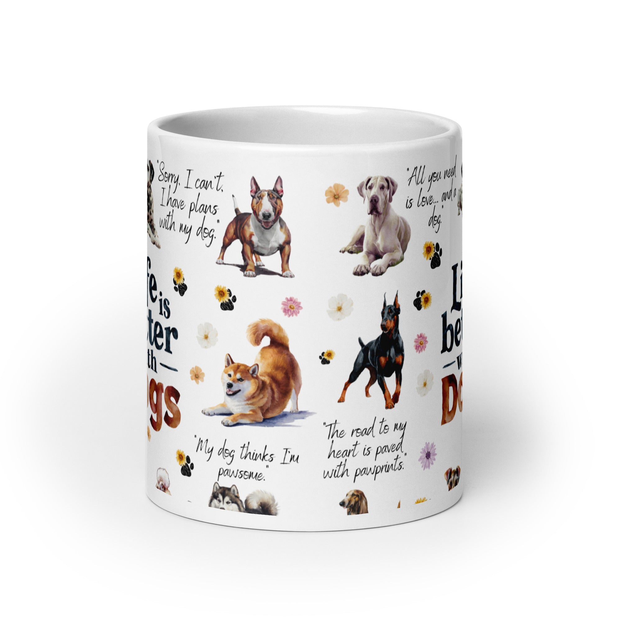 Life Is Better With Dogs White glossy mug-Phoenix Styles