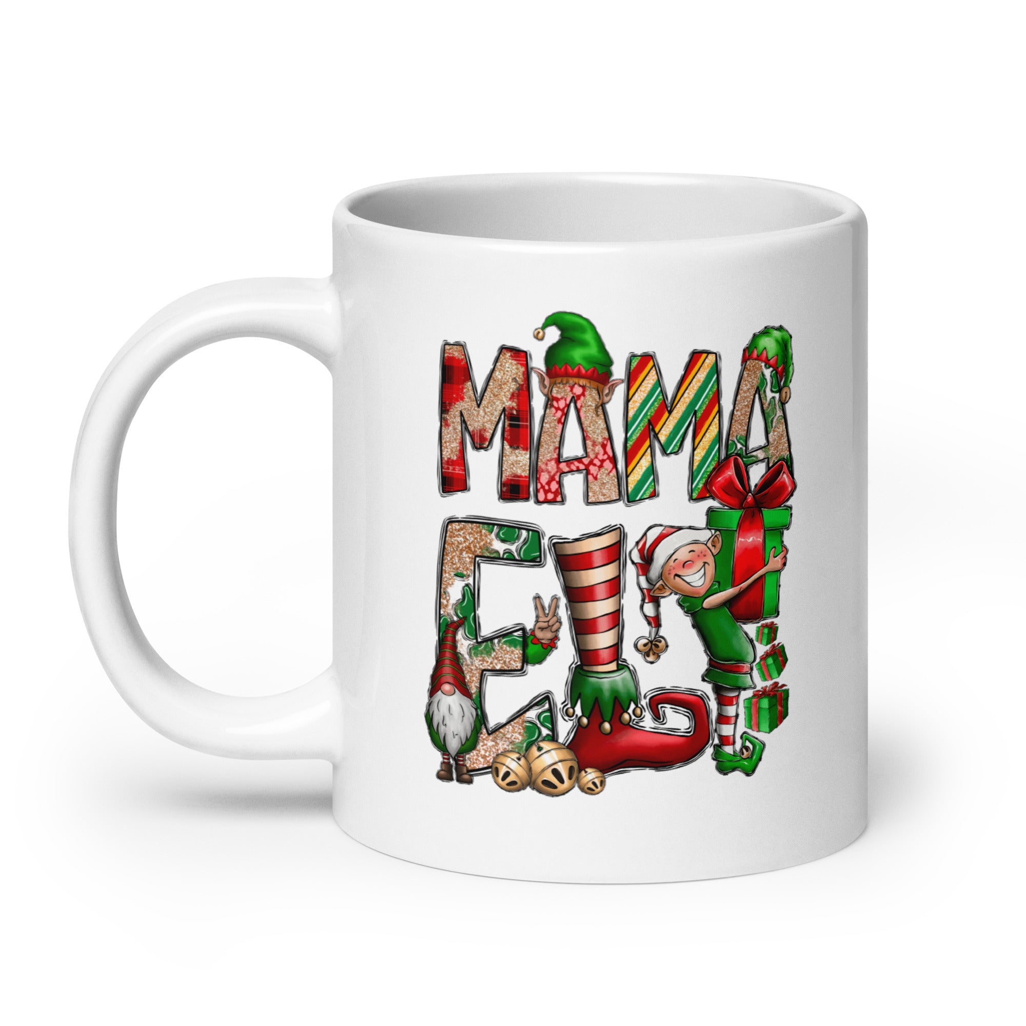 Mama Elf White glossy mug-Phoenix Styles