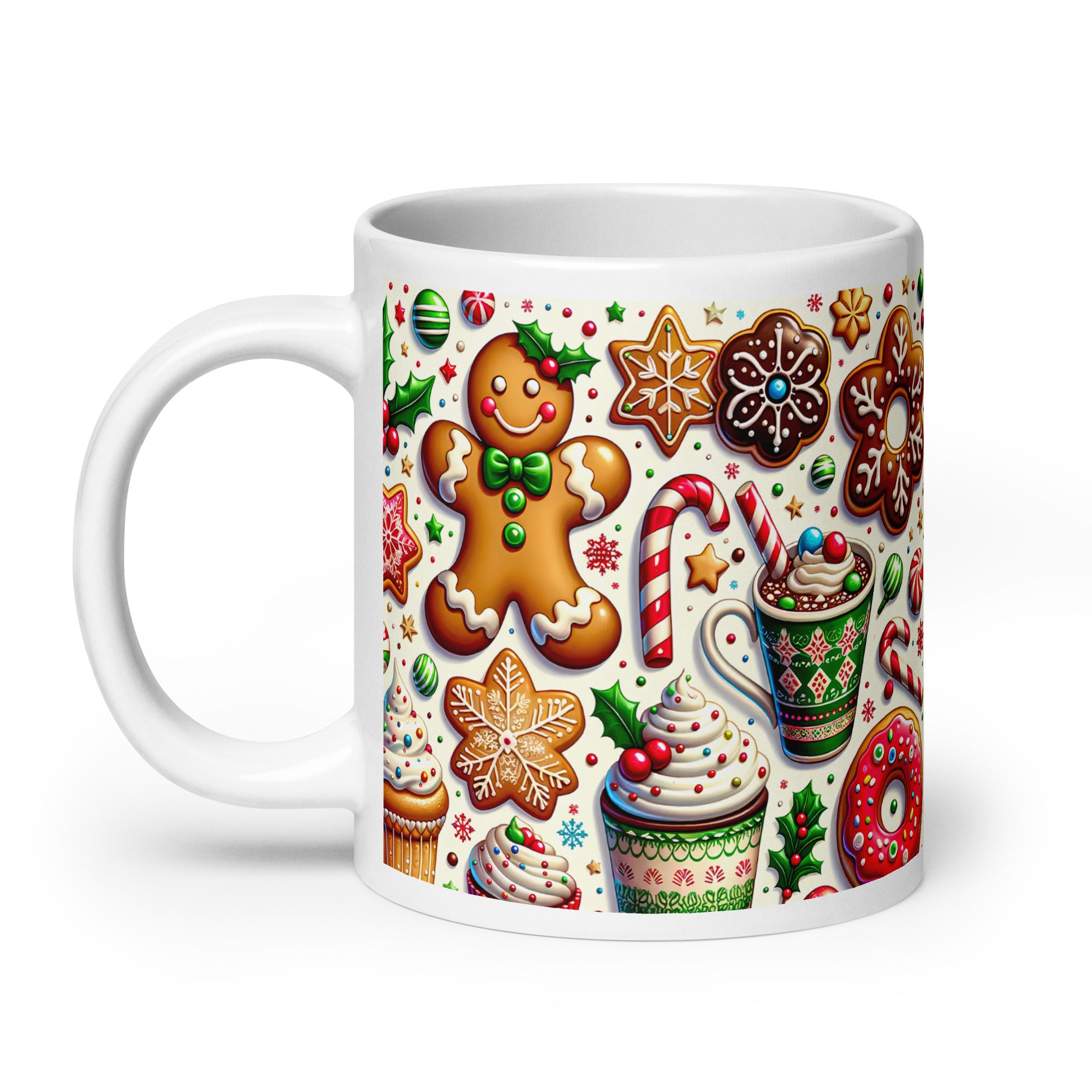 Christmas Gingerbread White glossy mug-Phoenix Styles