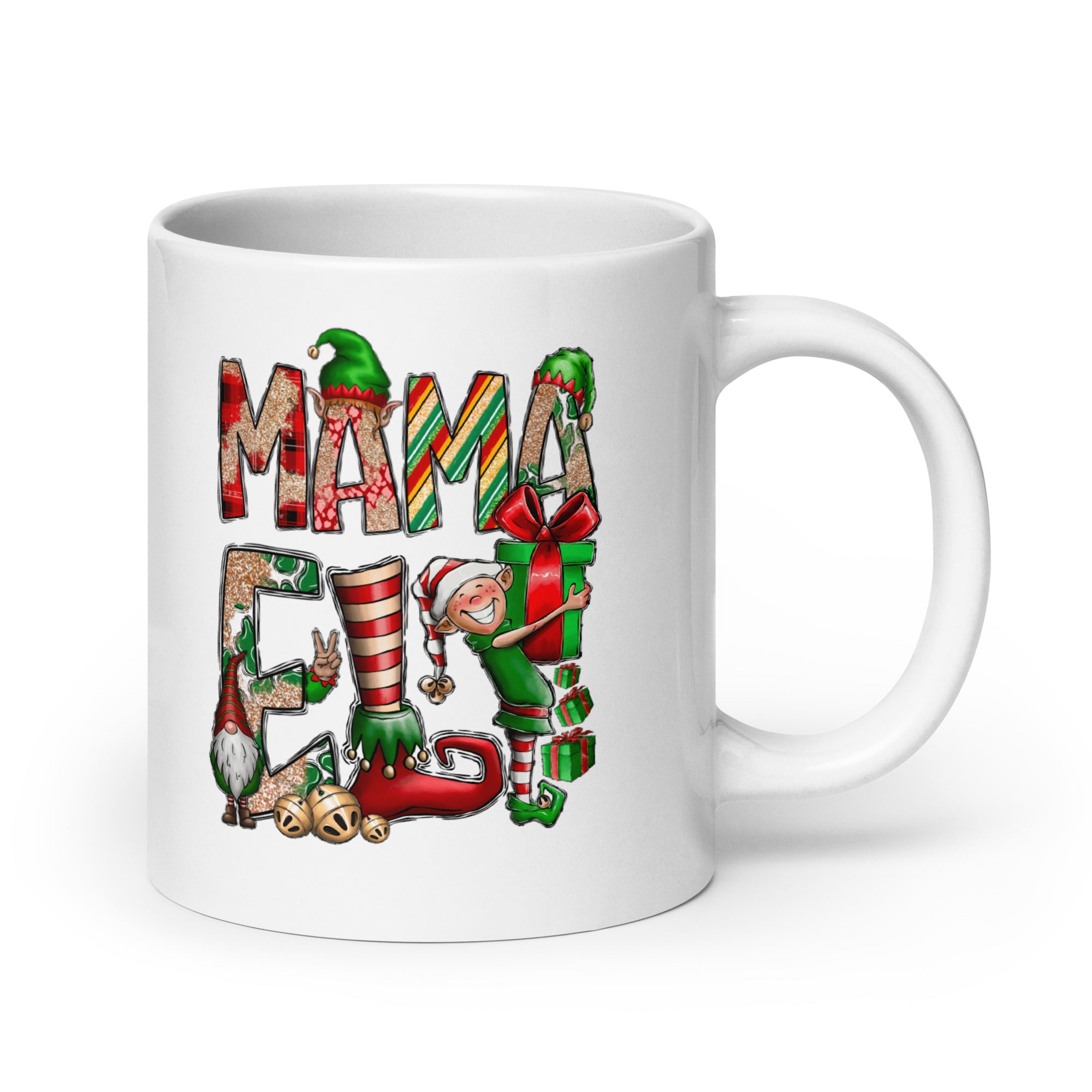 Mama Elf White glossy mug-Phoenix Styles