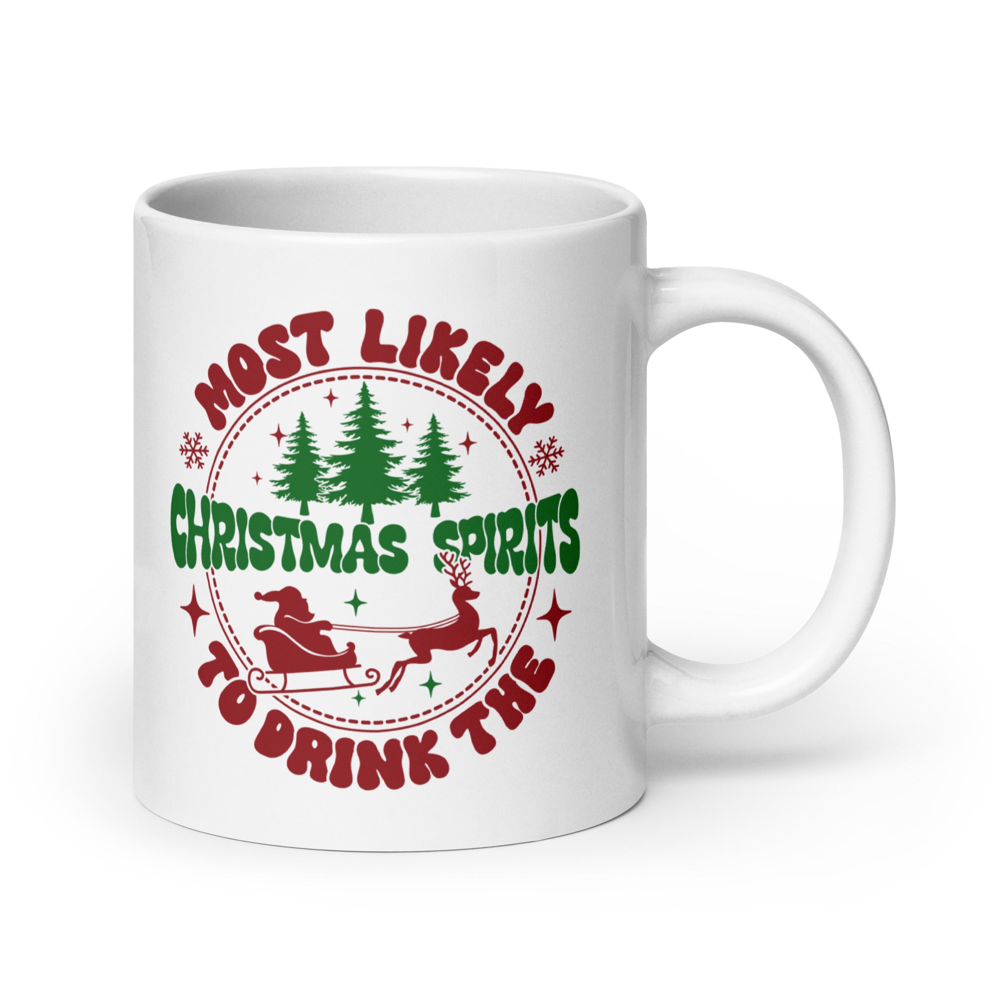 Most Likely to Drink the Christmas Spirirt White glossy mug-Phoenix Styles