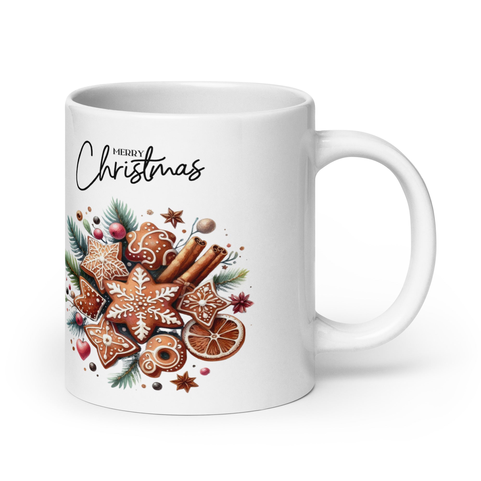 Gingerbread Merry Christmas White glossy mug-Phoenix Styles