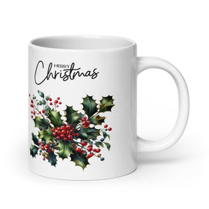 Mistletoe Merry Christmas White glossy mug-Phoenix Styles