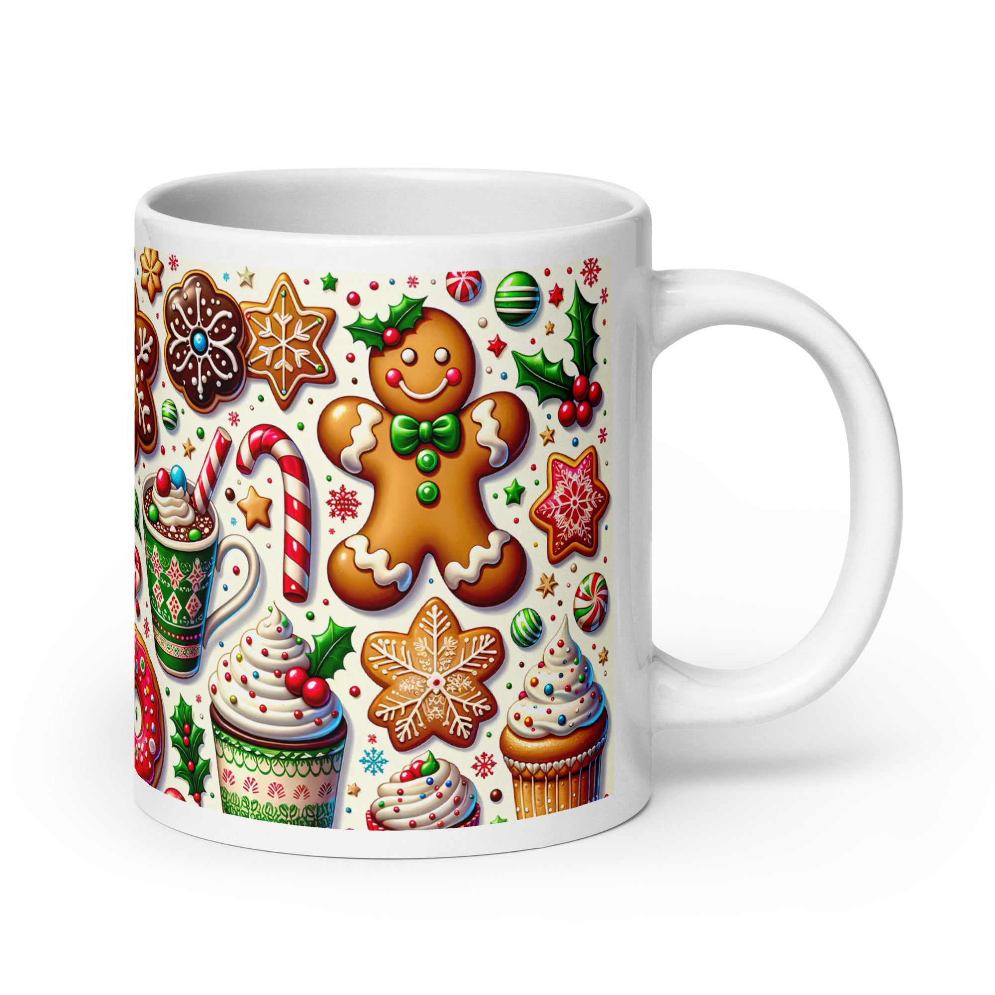 Christmas Gingerbread White glossy mug-Phoenix Styles