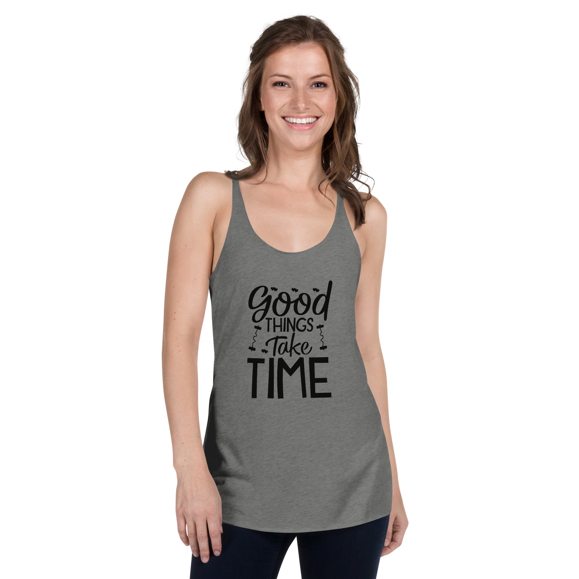 Good Things Take Time Women's Racerback Tank-Phoenix Styles