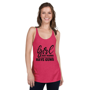 Girl Just Wanna Have Guns Women's Racerback Tank-Phoenix Styles