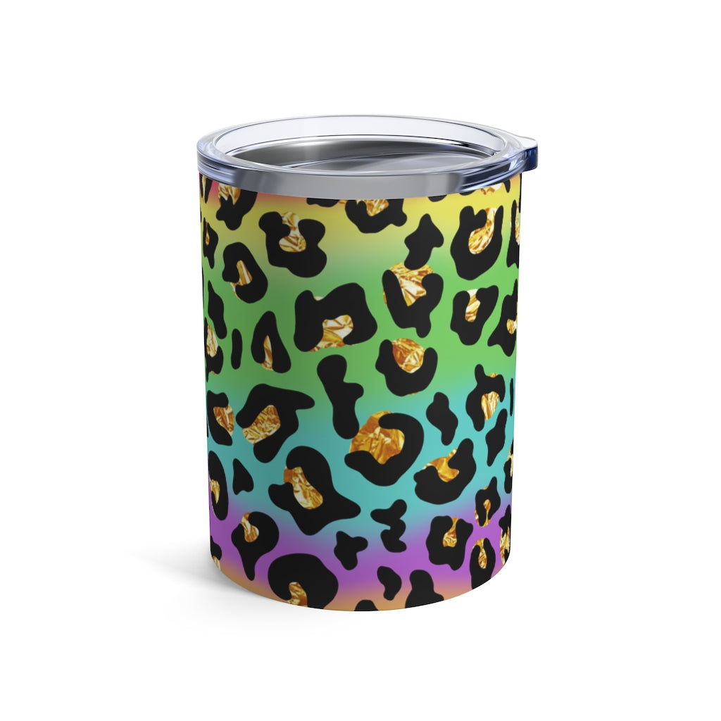 Rainbow Gold Leopard Tumbler 10oz-Phoenix Styles