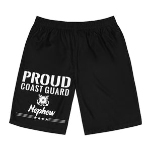 Proud Coast Guard Nephew Board Shorts-Phoenix Styles