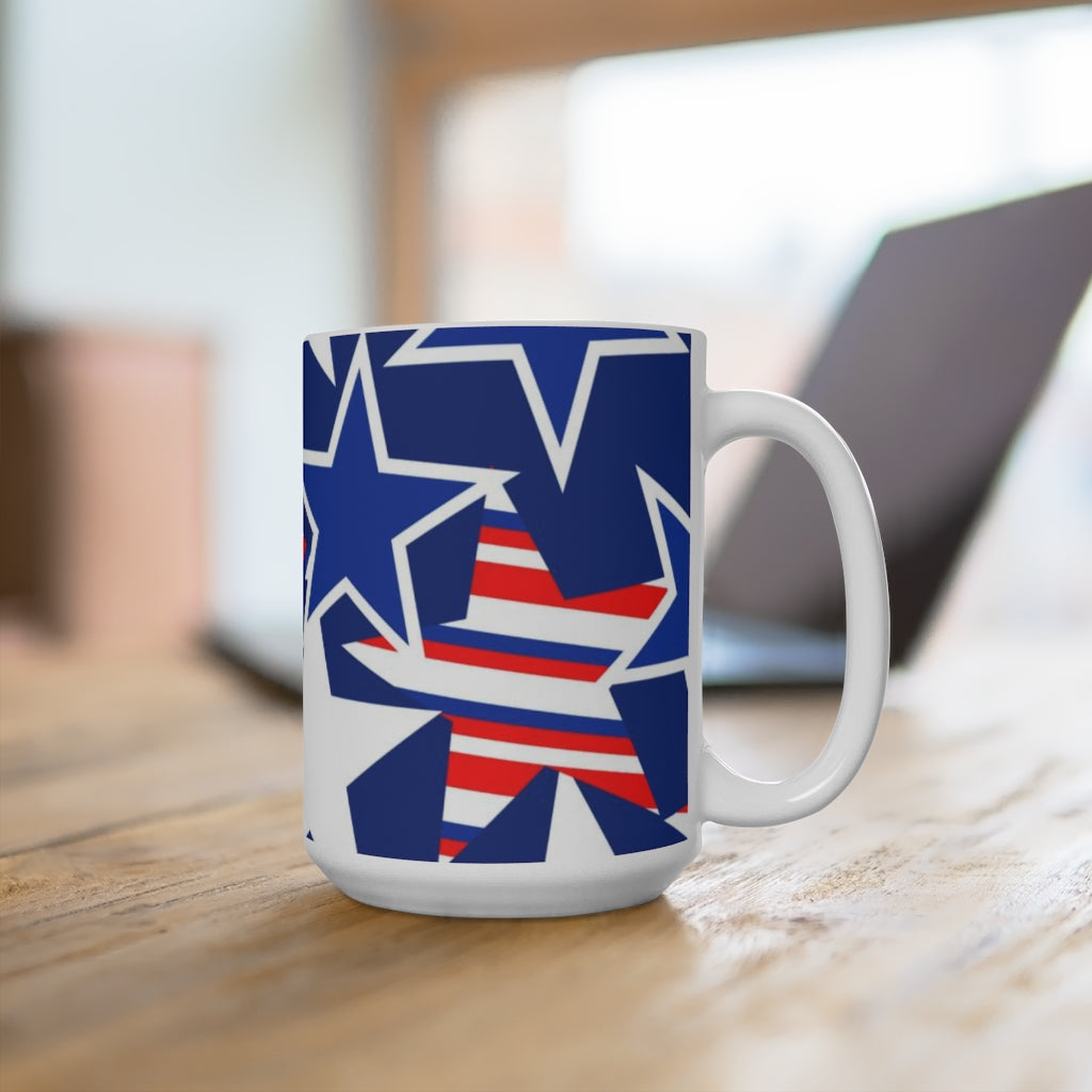 USA Stars And Stripes White Ceramic Mug-Phoenix Styles