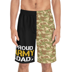 Proud Army Dad Camo Board Shorts-Phoenix Styles