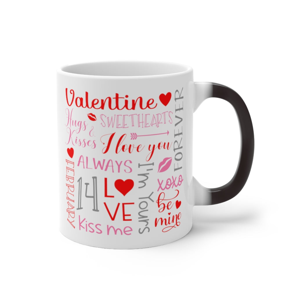 Valentine Day Color Changing Mug - Magic Mug - Unique Coffee Mug - Ceramic Coffee Mug - Valentines Day Mug - Best Friend Gift-Phoenix Styles