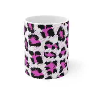 Pink Leopard White Ceramic Mug-Phoenix Styles