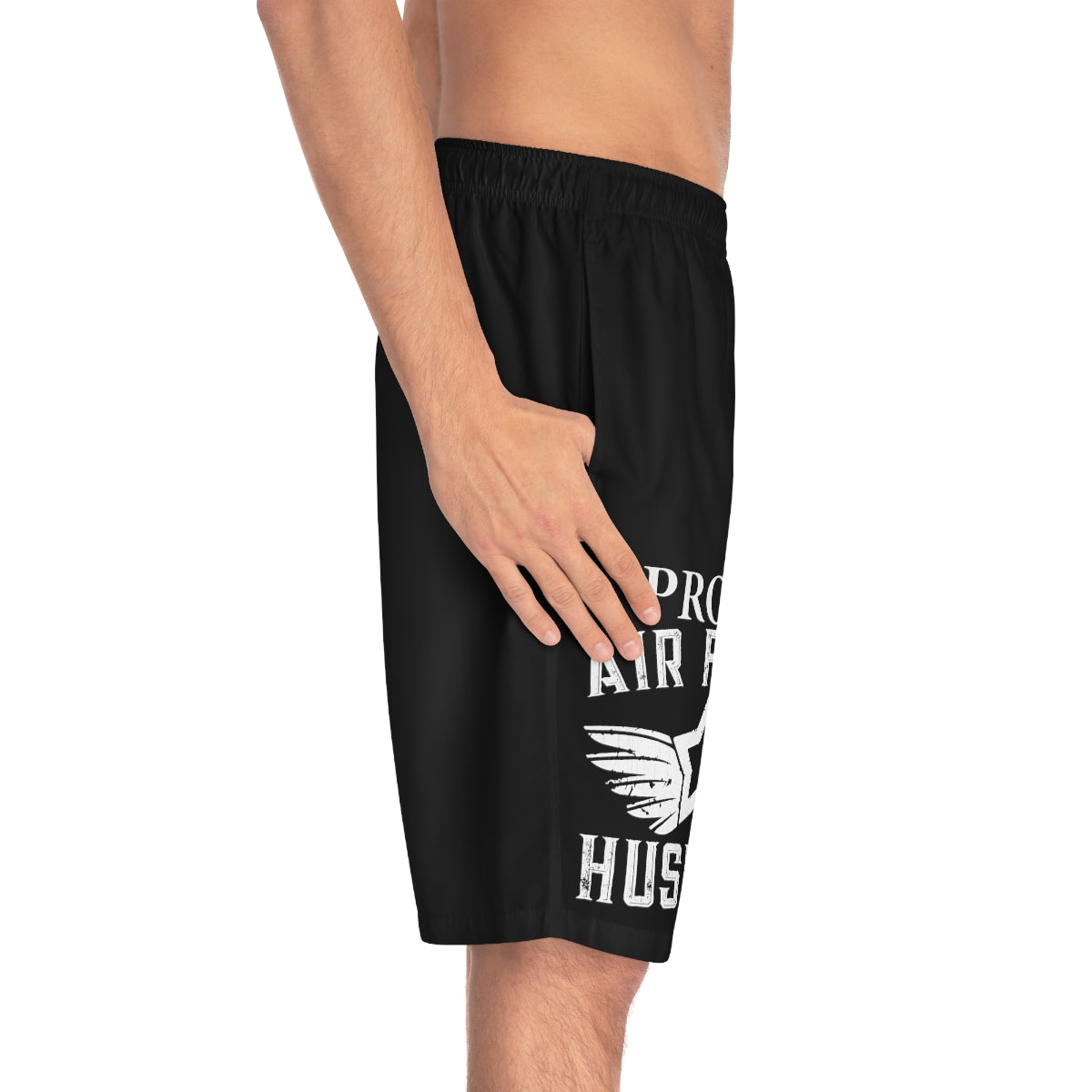 Proud Airforce Husband Men's Board Shorts (AOP)-Phoenix Styles