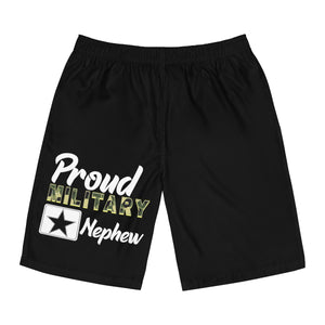 Proud Military Nephew Board Shorts-Phoenix Styles