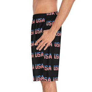 Proud Veteran Husband USA Men's Board Shorts-Phoenix Styles