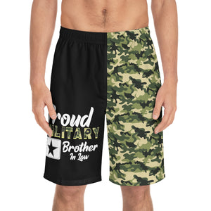 Proud Military Brother In Law Camoflauge Board Shorts-Phoenix Styles