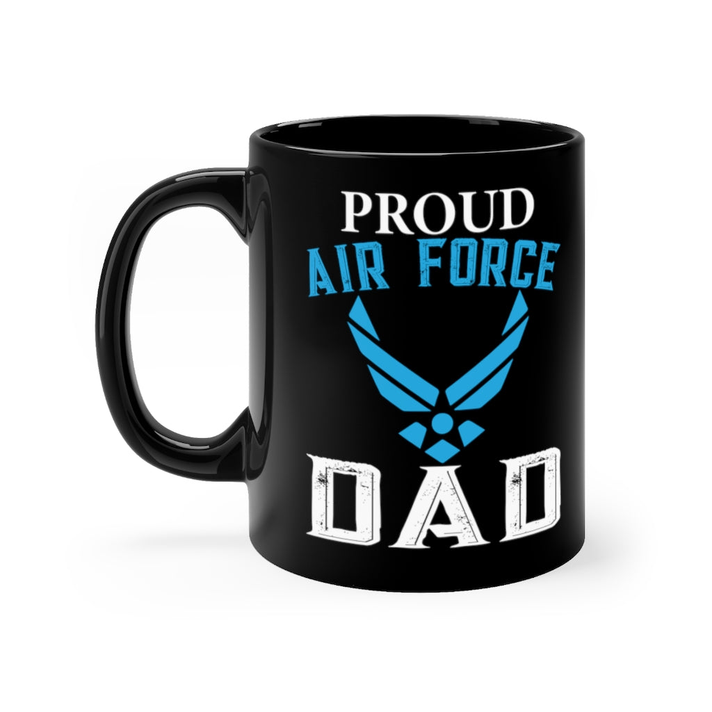 Proud Air Force Dad Black Mug 11oz-Phoenix Styles