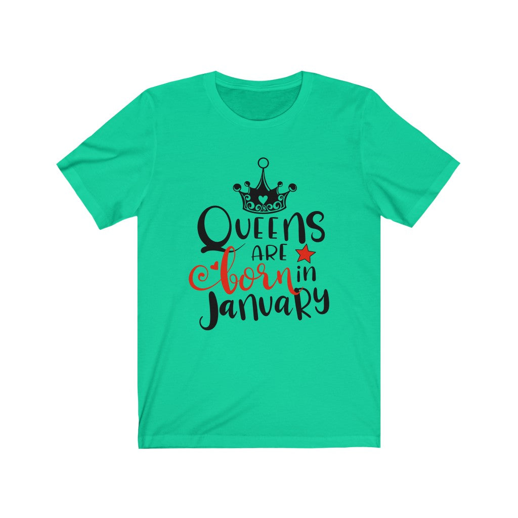 Queens Are Born In January Unisex Jersey Short Sleeve Tee-Phoenix Styles