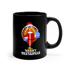 Merry Thanksgiving Black Mug 11oz-Phoenix Styles