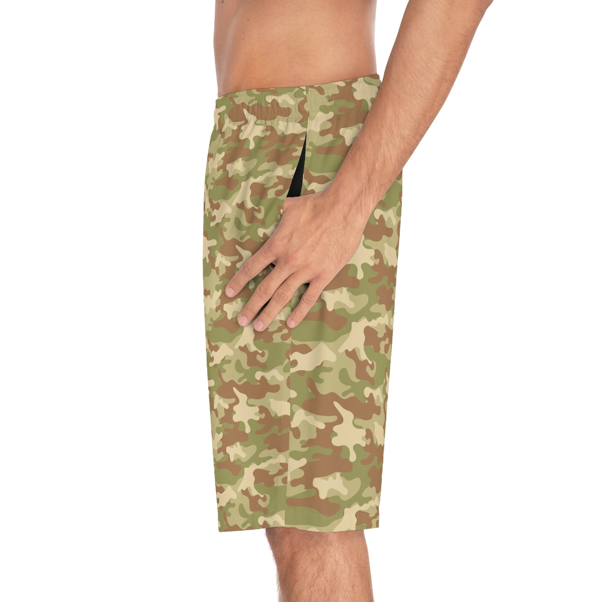 Proud Army Grandpa Camo Board Shorts-Phoenix Styles