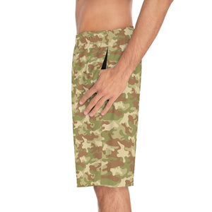 Proud Army Grandpa Camo Board Shorts-Phoenix Styles