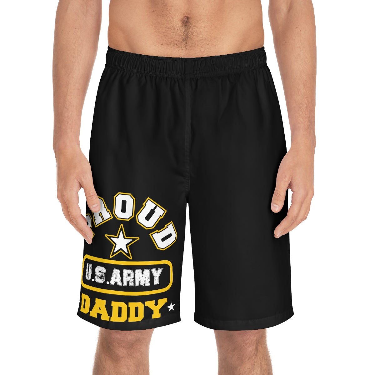 Proud U.S Army Daddy Board Shorts-Phoenix Styles