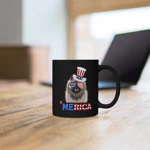 Keeshond Black Mug 11oz-Phoenix Styles