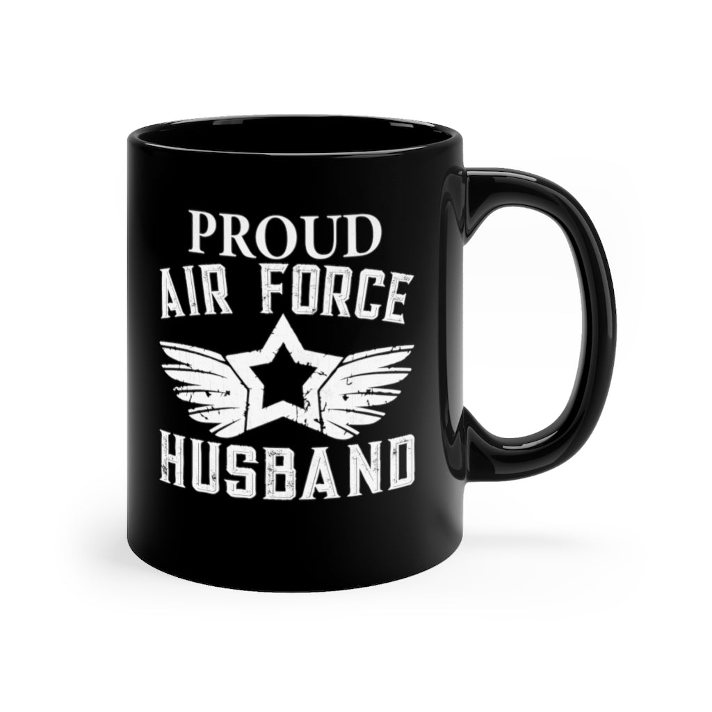 Proud Air Force Husband Black Mug 11oz-Phoenix Styles