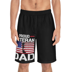 Proud Veteran Dad Men's Board Shorts (AOP)-Phoenix Styles