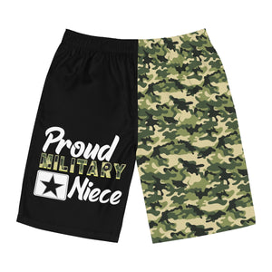 Proud Military Niece Camoflauge Board Shorts-Phoenix Styles