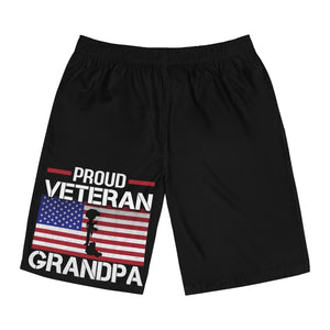 Proud Veteran Grandpa Board Shorts-Phoenix Styles