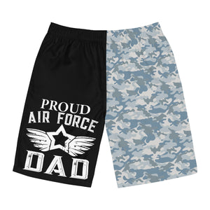 Proud Airforce Dad Camo Board Shorts (AOP)-Phoenix Styles