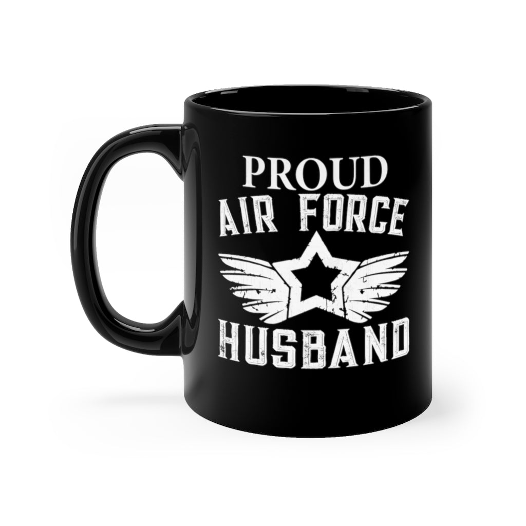 Proud Air Force Husband Black Mug 11oz-Phoenix Styles