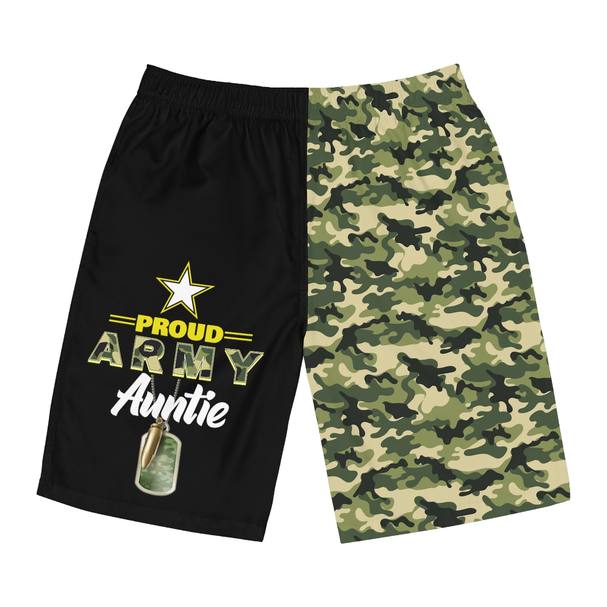 Proud Army Auntie Board Camoflauge Shorts-Phoenix Styles