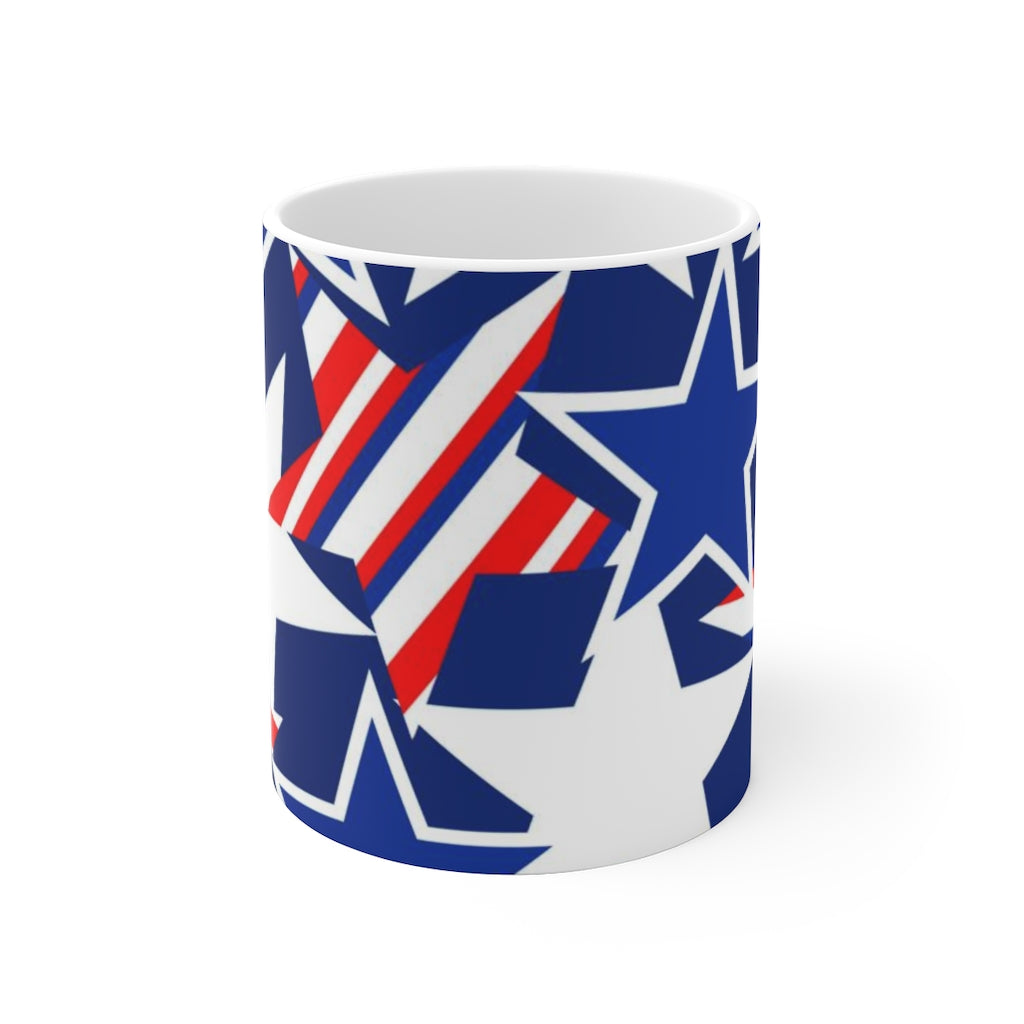 USA Stars And Stripes White Ceramic Mug-Phoenix Styles